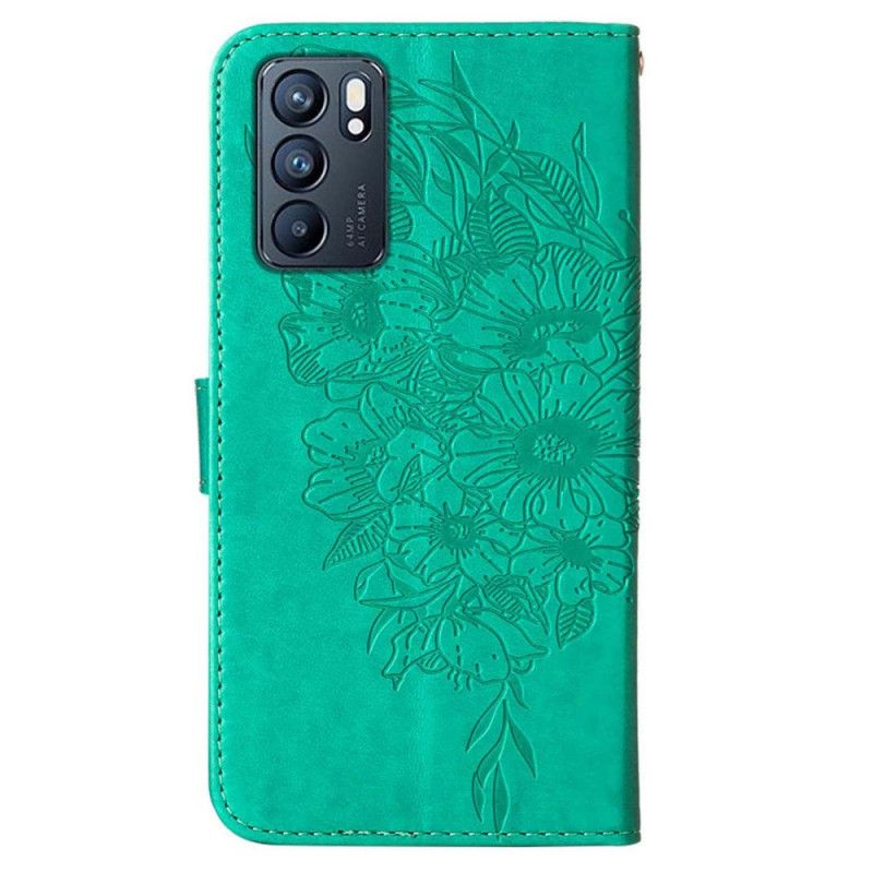 Läderfodral Oppo Reno 6 5g Telefonfodral Butterfly Design