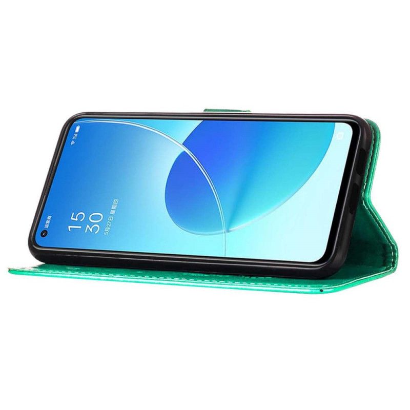 Läderfodral Oppo Reno 6 5g Telefonfodral Butterfly Design