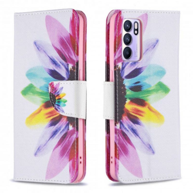 Skyddsfodral Oppo Reno 6 5g Blommavattenfärg