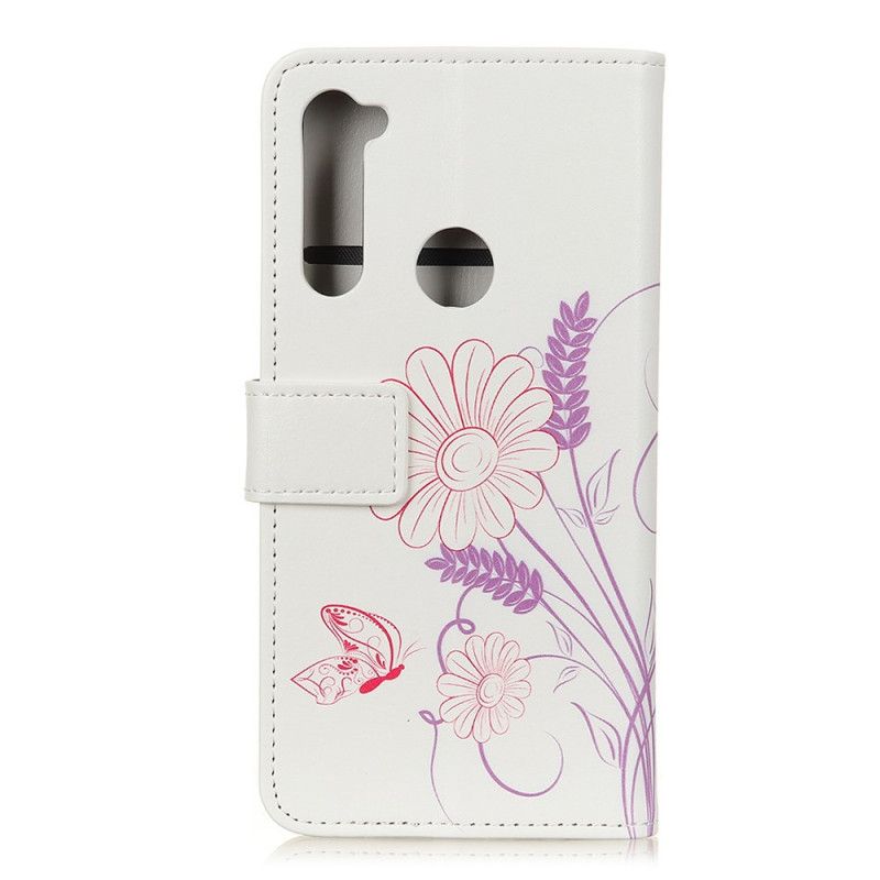 Fodral för Xiaomi Redmi Note 8T Rita Fjärilar Och Blommor