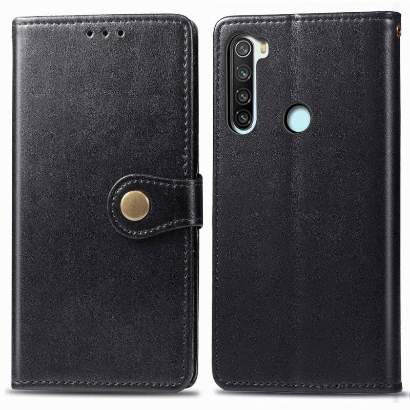 Fodral Xiaomi Redmi Note 8T Svart Stil Läder Lychee Hatt Prins