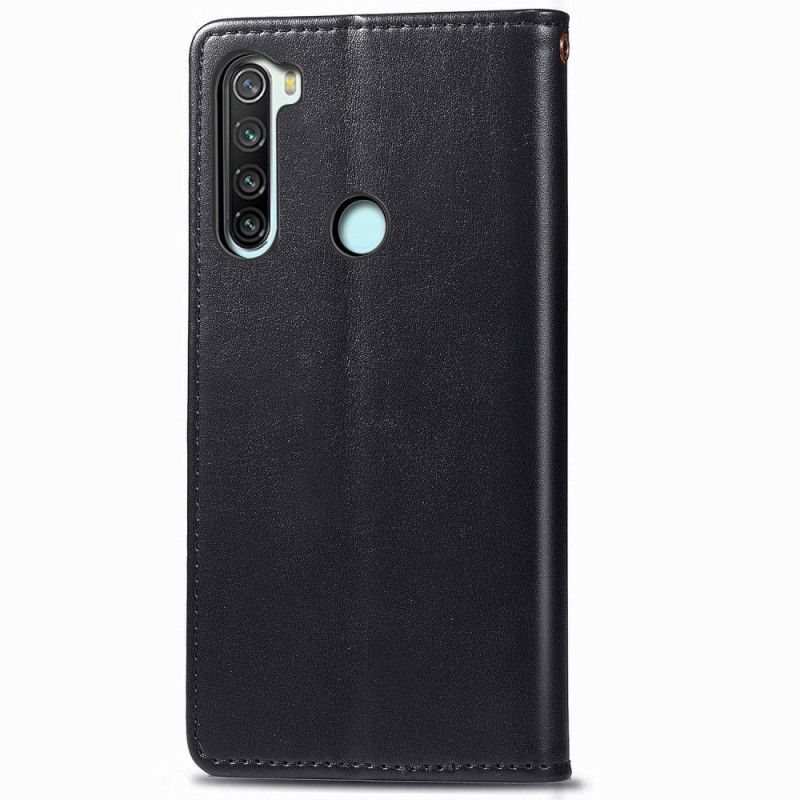 Fodral Xiaomi Redmi Note 8T Svart Stil Läder Lychee Hatt Prins