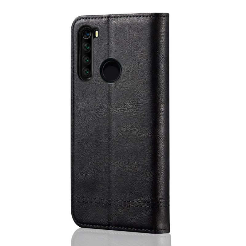 Folio-fodral för Xiaomi Redmi Note 8T Svart Sydd Lädereffekt