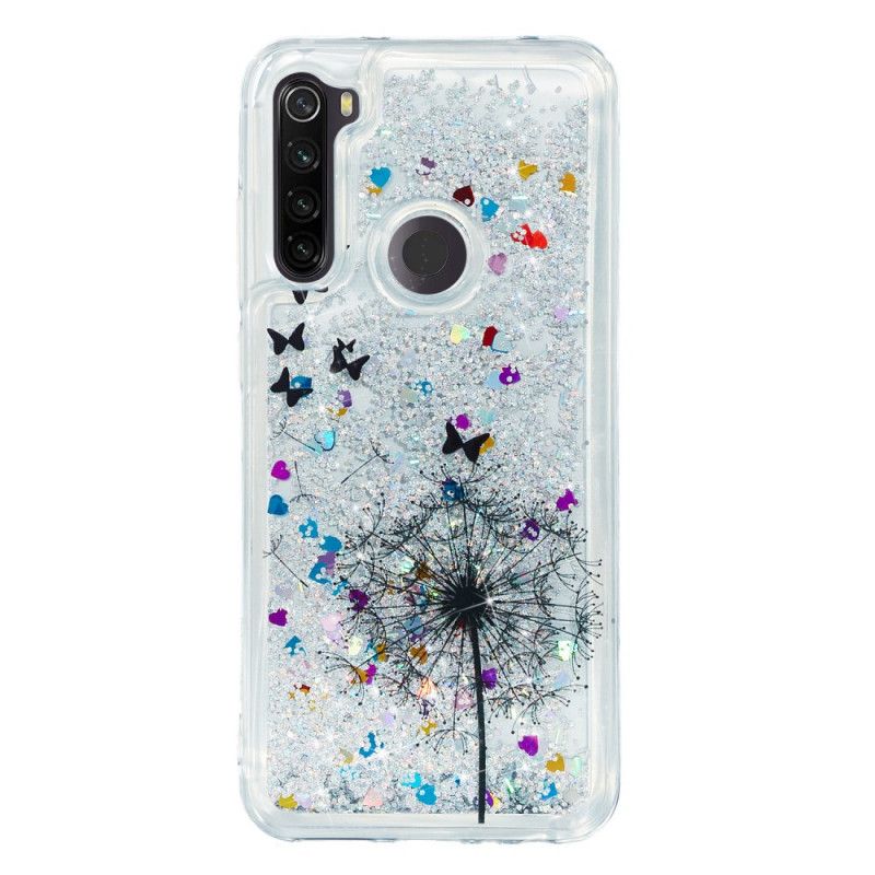 Skal för Xiaomi Redmi Note 8T Glitter Maskrosor