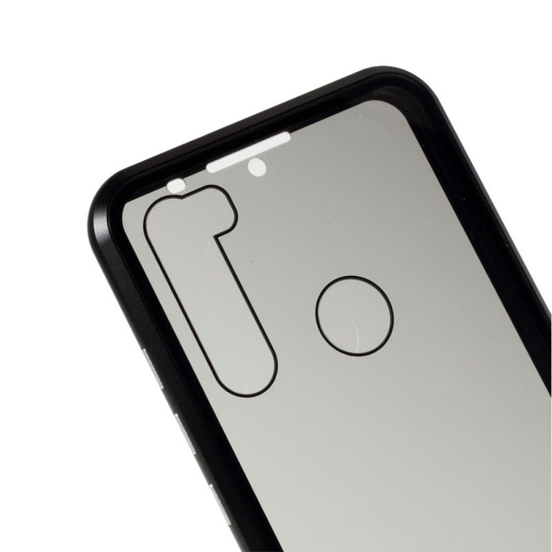 Skal för Xiaomi Redmi Note 8T Svart Härdat Glas Och Metall Fram Och Bak