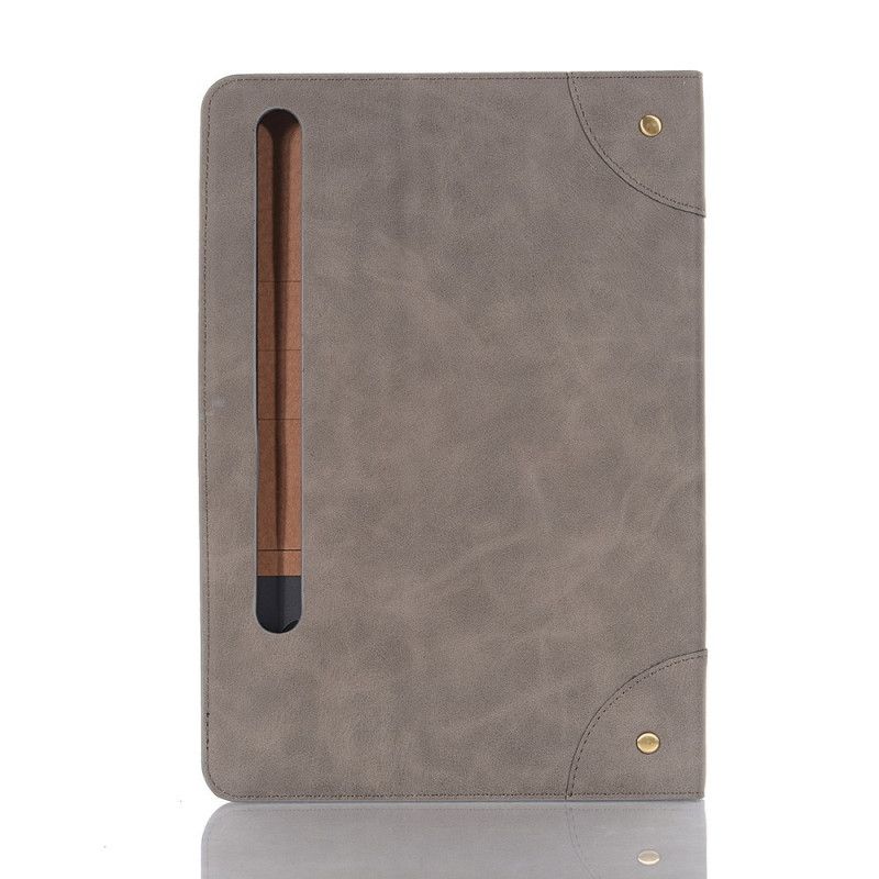 Case Samsung Galaxy Tab S7 Svart Vintage Nitar I Konstläder