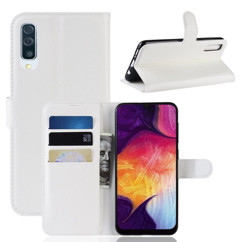 Fodral för Samsung Galaxy A50 Svart Retro Konstläder