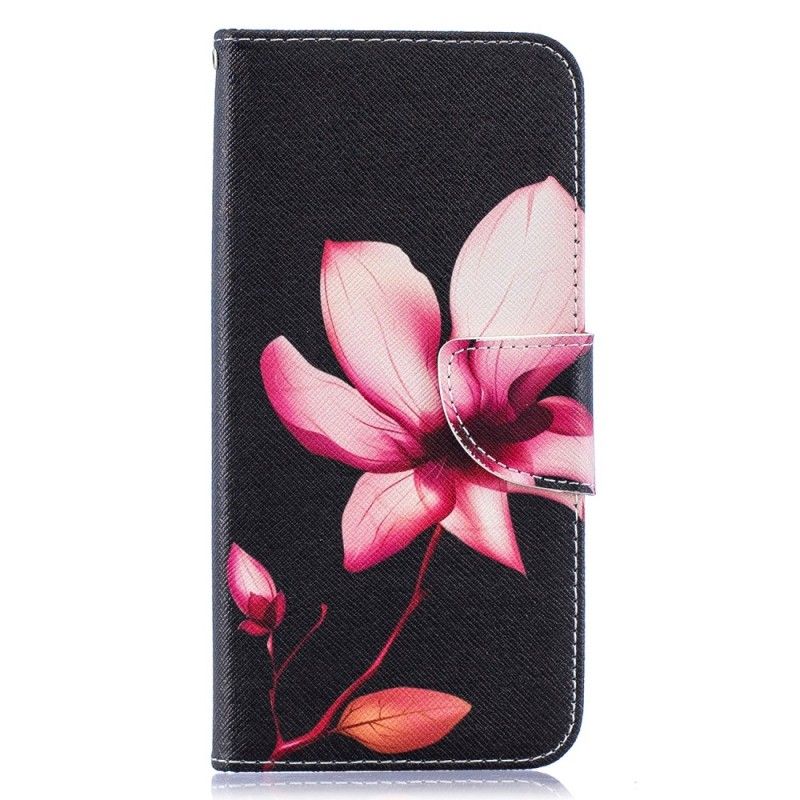 Läderfodral Samsung Galaxy A50 Mobilskal Rosa Blomma