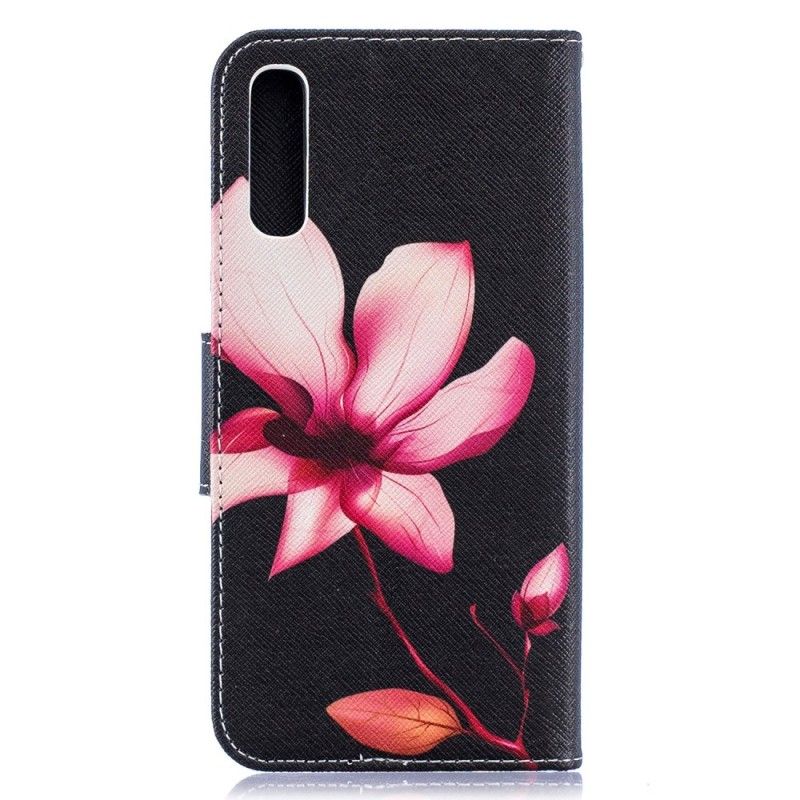 Läderfodral Samsung Galaxy A50 Mobilskal Rosa Blomma