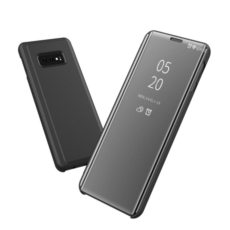 Se Omslag Samsung Galaxy A50 Svart Spegel Och Konstläder