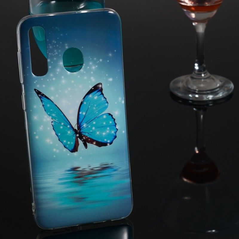 Skal Samsung Galaxy A50 Fluorescerande Blå Fjäril