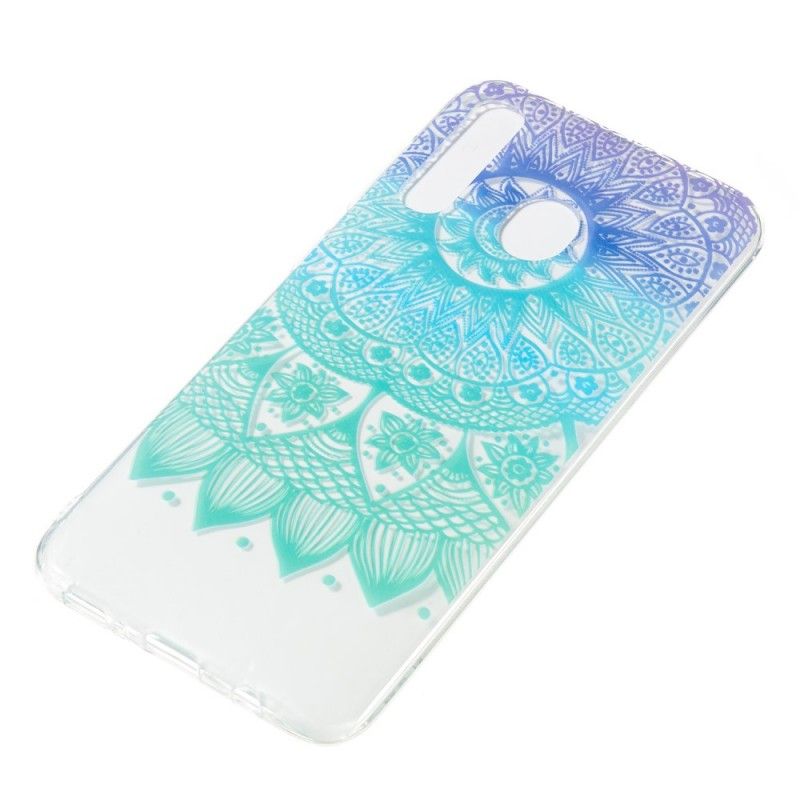 Skal Samsung Galaxy A50 Mobilskal Transparent Blå Mandala