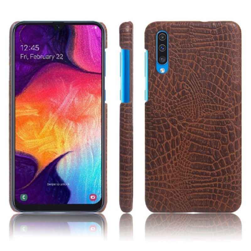 Skal Samsung Galaxy A50 Orange Krokodilhudeffekt