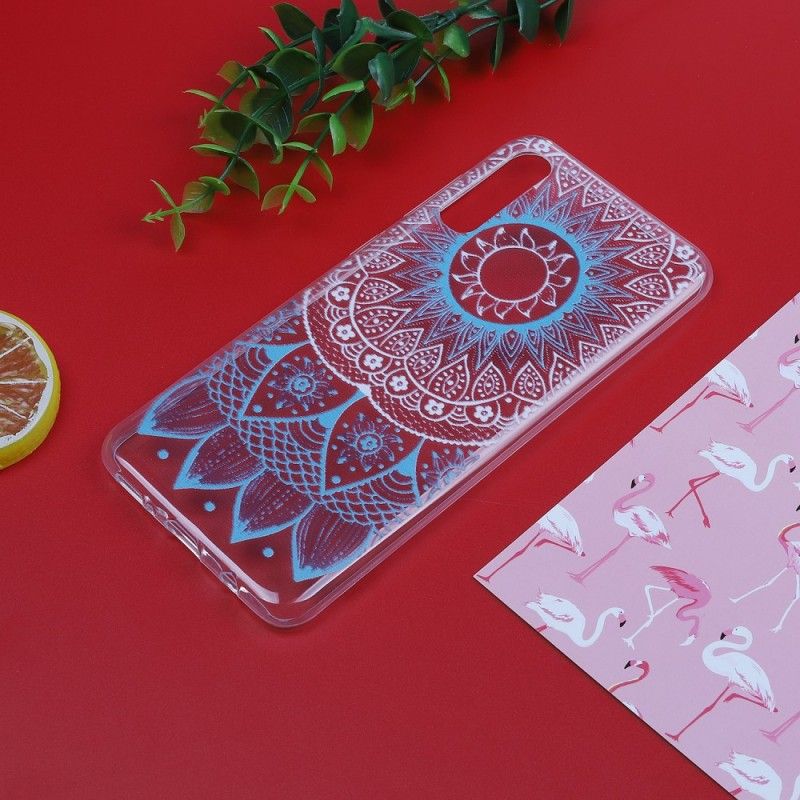 Skal Samsung Galaxy A50 Rosa Transparent Färgglad Mandala