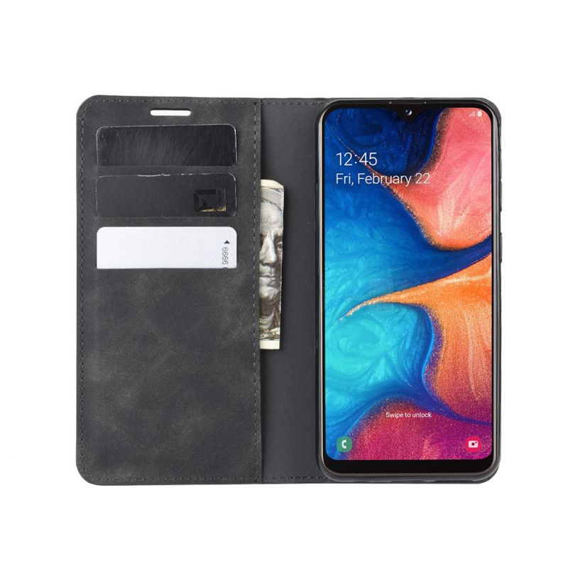 Folio-fodral Samsung Galaxy A20e Svart Mobilskal Elegant Lädereffekt