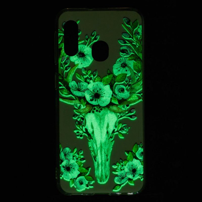 Skal Samsung Galaxy A20e Fluorescerande Blommig Älg