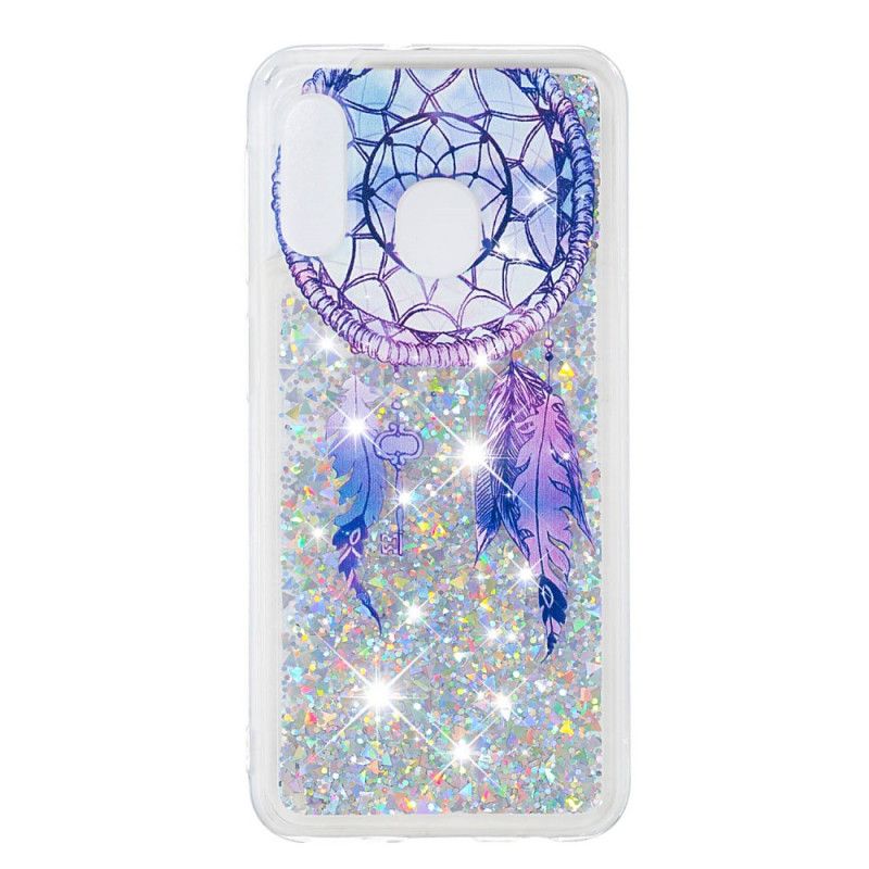 Skal Samsung Galaxy A20e Mobilskal Blue Glitter Dreamcatcher