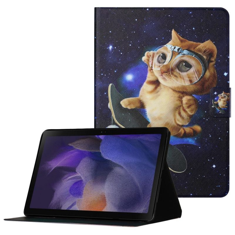 Läderfodral Samsung Galaxy Tab A8 Telefonfodral (2021) Cat Skateboard