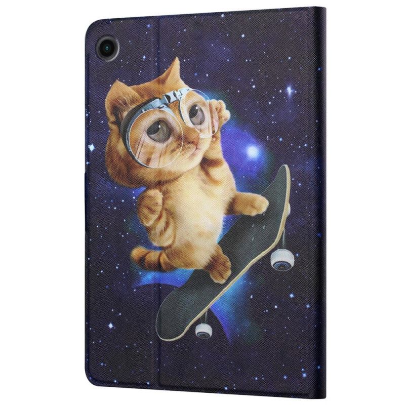 Läderfodral Samsung Galaxy Tab A8 Telefonfodral (2021) Cat Skateboard