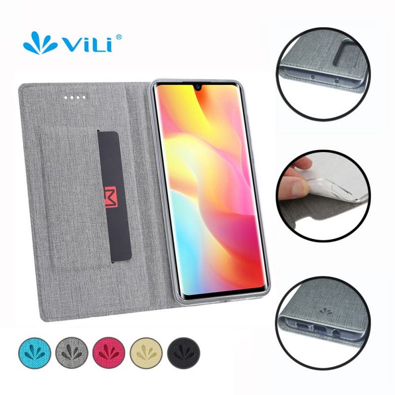 Folio-fodral Xiaomi Mi Note 10 Lite Svart Mobilskal Strukturerad Vili Dmx