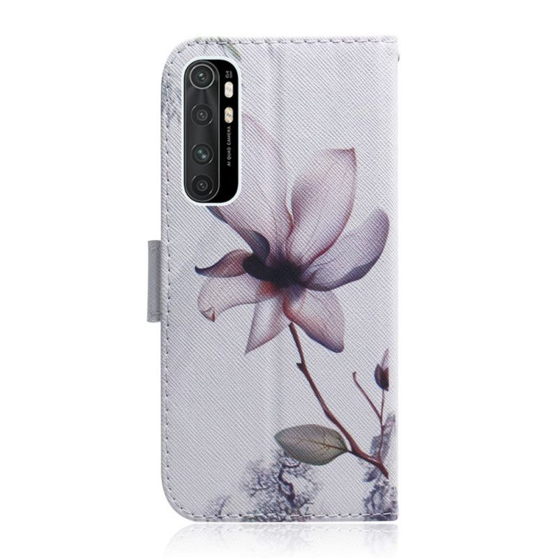 Läderskal Xiaomi Mi Note 10 Lite Gammal Rosblomma