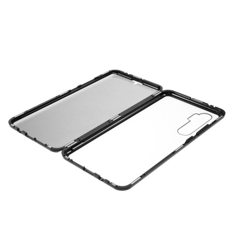 Skal för Xiaomi Mi Note 10 Lite Svart Metallkanter Och Dubbelhärdat Glas