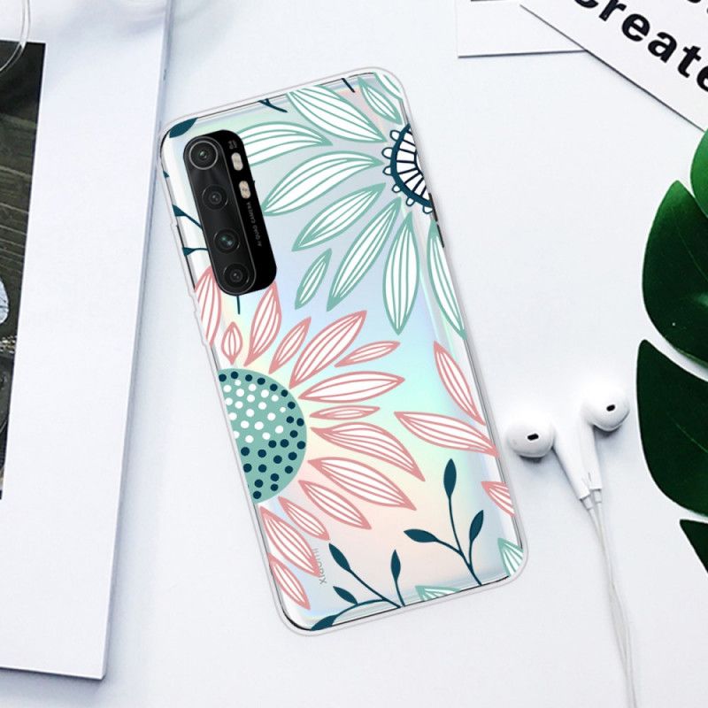 Skal Xiaomi Mi Note 10 Lite Magenta Ren Rosa Blomma