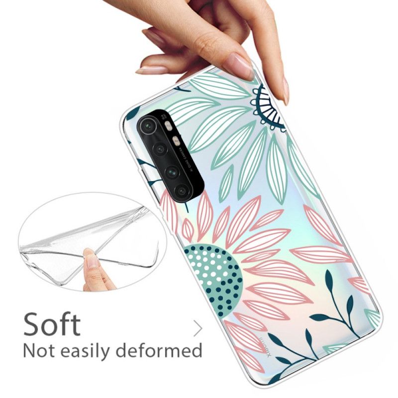 Skal Xiaomi Mi Note 10 Lite Magenta Ren Rosa Blomma