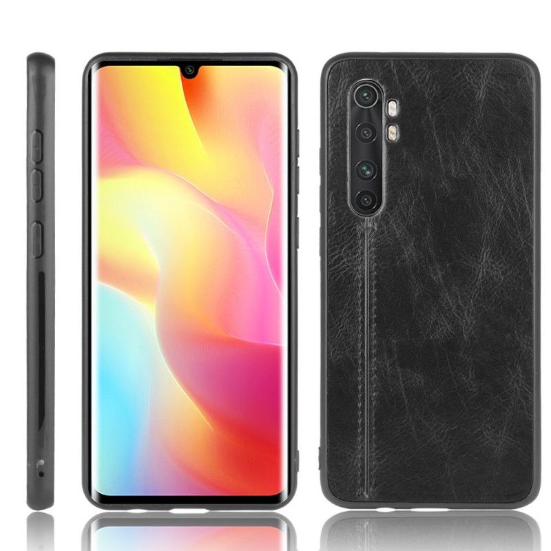 Skal Xiaomi Mi Note 10 Lite Svart Sydd Lädereffekt