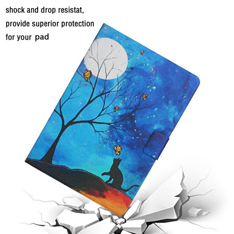 Fodral för Samsung Galaxy Tab S6 Lite Gul Träd Med Månen Och Solen