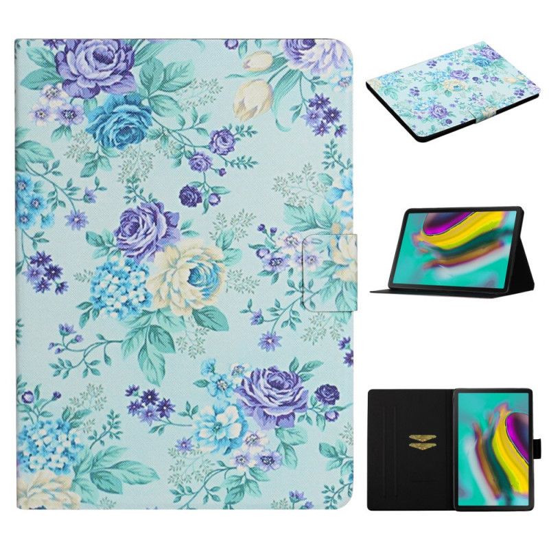 Fodral Samsung Galaxy Tab S6 Lite Svart Blommor Blommor Blommor