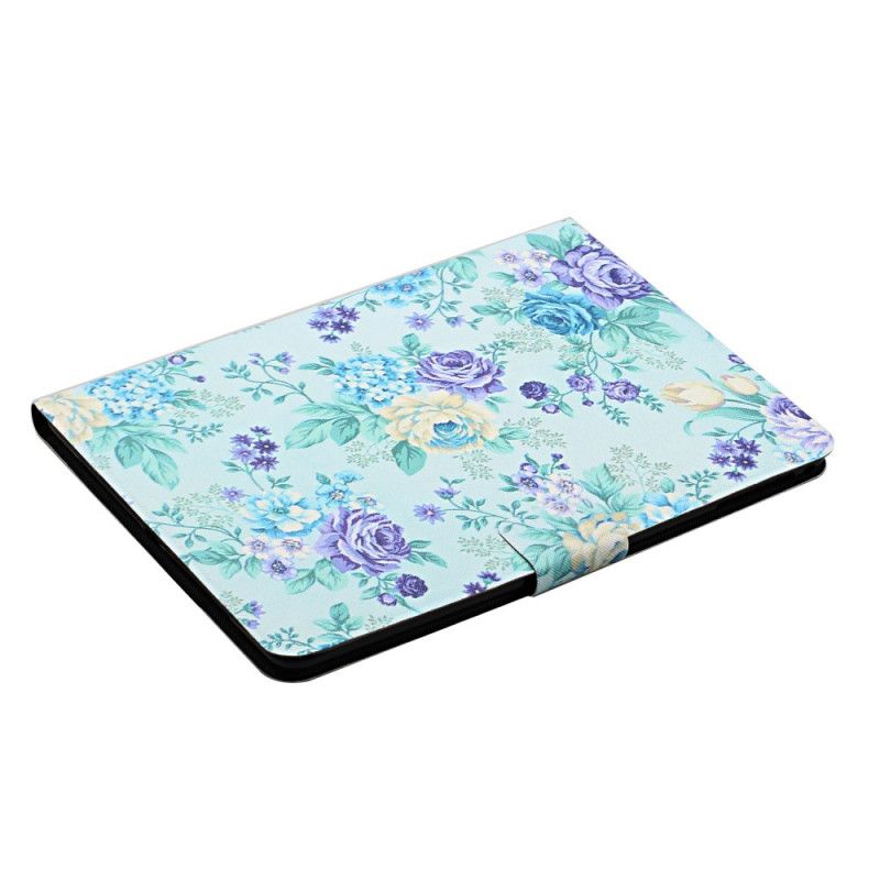 Fodral Samsung Galaxy Tab S6 Lite Svart Blommor Blommor Blommor