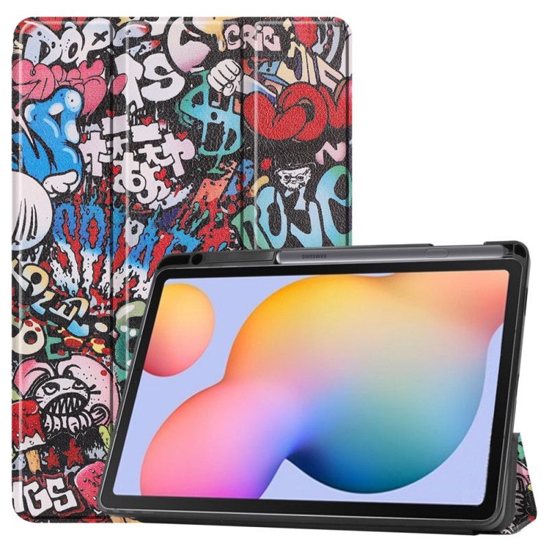 Smart Fodral Samsung Galaxy Tab S6 Lite Graffiti Pennhållare