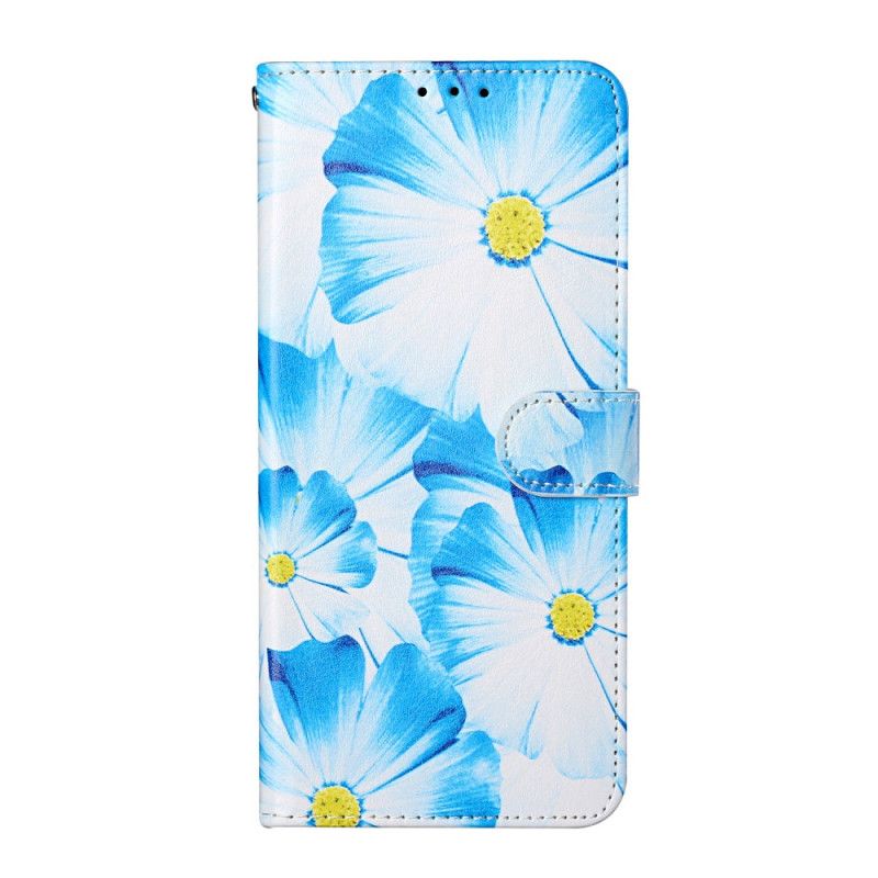 Läderfodral Samsung Galaxy S21 Ultra 5G Svart Mobilskal Vilda Blommor