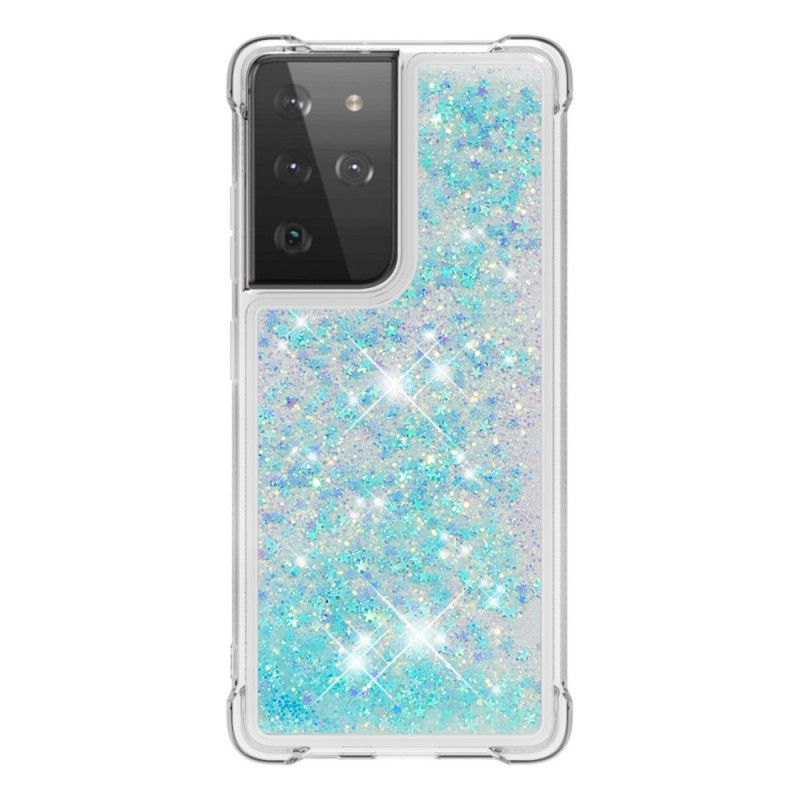 Skal för Samsung Galaxy S21 Ultra 5G Vit Lustglitter