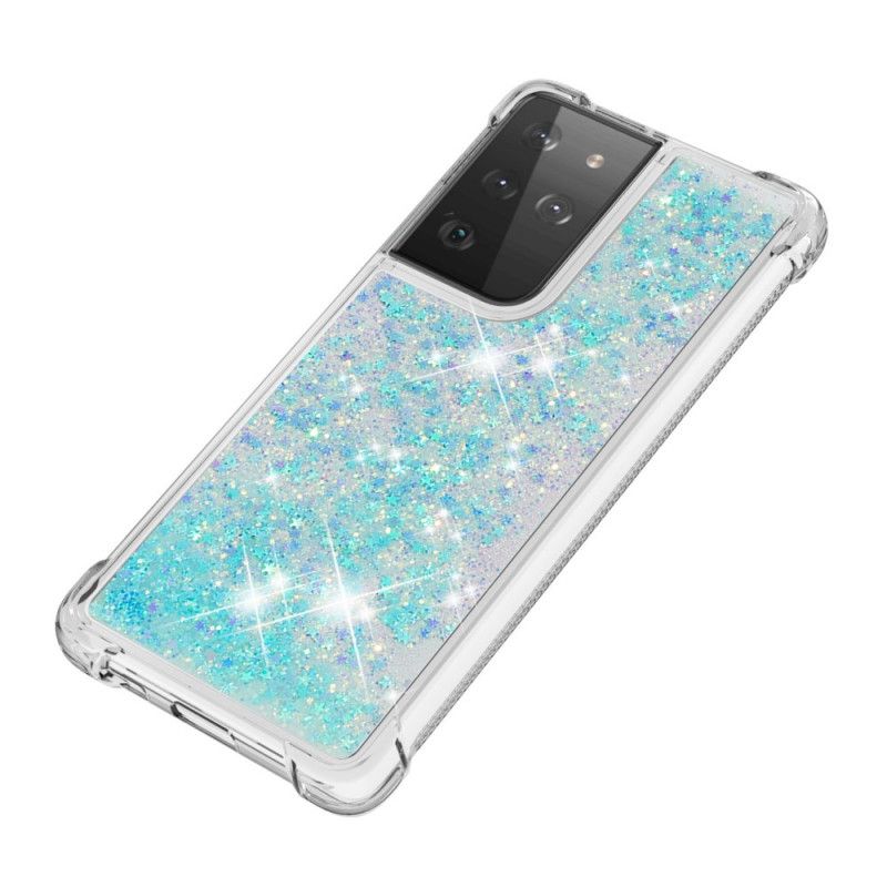 Skal för Samsung Galaxy S21 Ultra 5G Vit Lustglitter