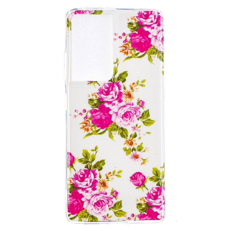 Skal Samsung Galaxy S21 Ultra 5G Fluorescerande Blommor