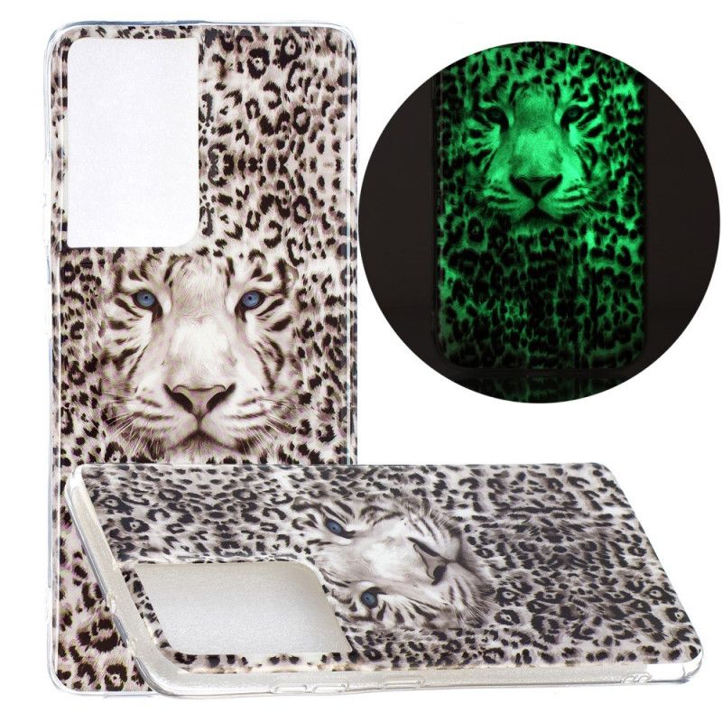 Skal Samsung Galaxy S21 Ultra 5G Fluorescerande Leopard