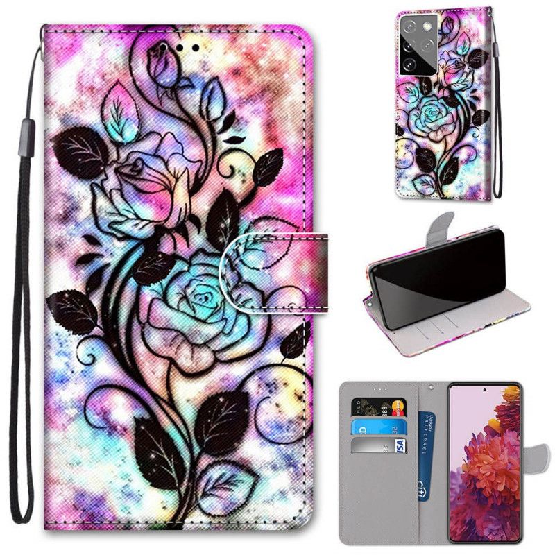 Skyddsfodral Samsung Galaxy S21 Ultra 5G Neonblommor