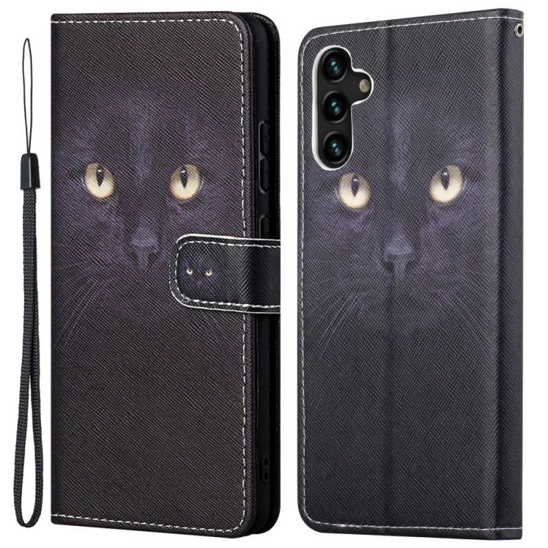 Fodral För Samsung Galaxy A13 5g Black Strappy Cat Eyes