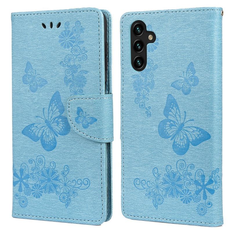 Läderfodral Samsung Galaxy A13 5g Telefonfodral Splendid Strap Butterflies