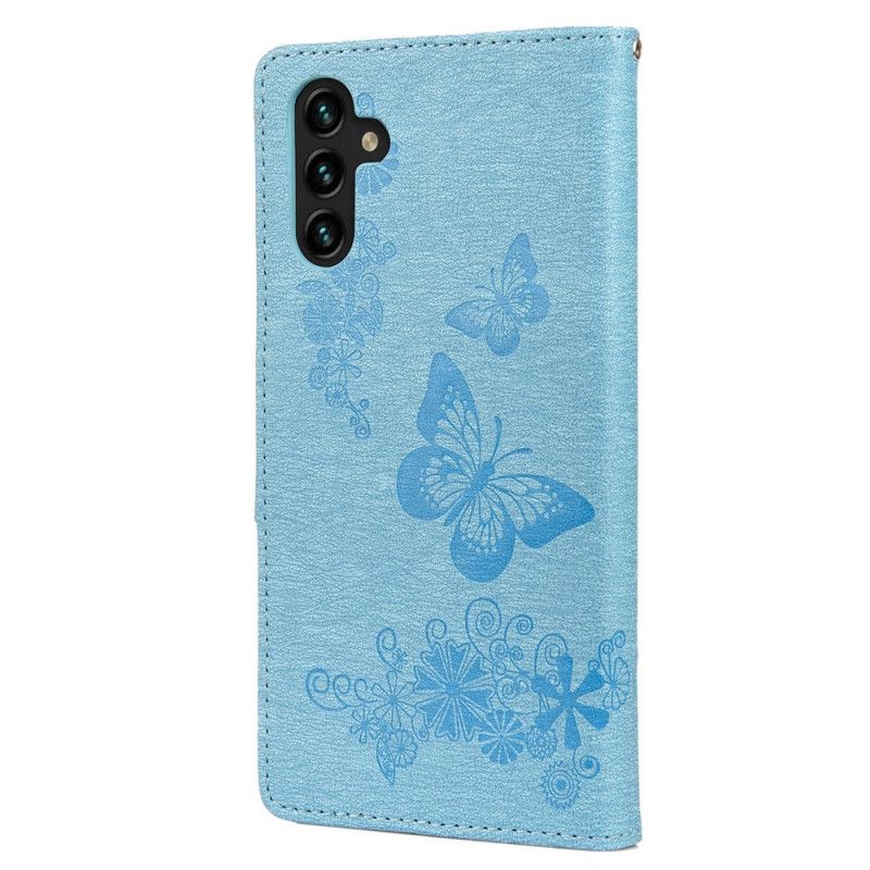 Läderfodral Samsung Galaxy A13 5g Telefonfodral Splendid Strap Butterflies