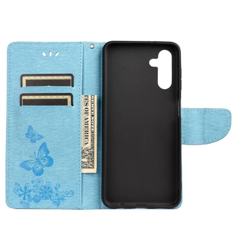 Läderfodral Samsung Galaxy A13 5g Telefonfodral Splendid Strap Butterflies