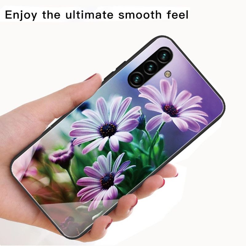 Skal För Samsung Galaxy A13 5g Blommor I Härdat Glas