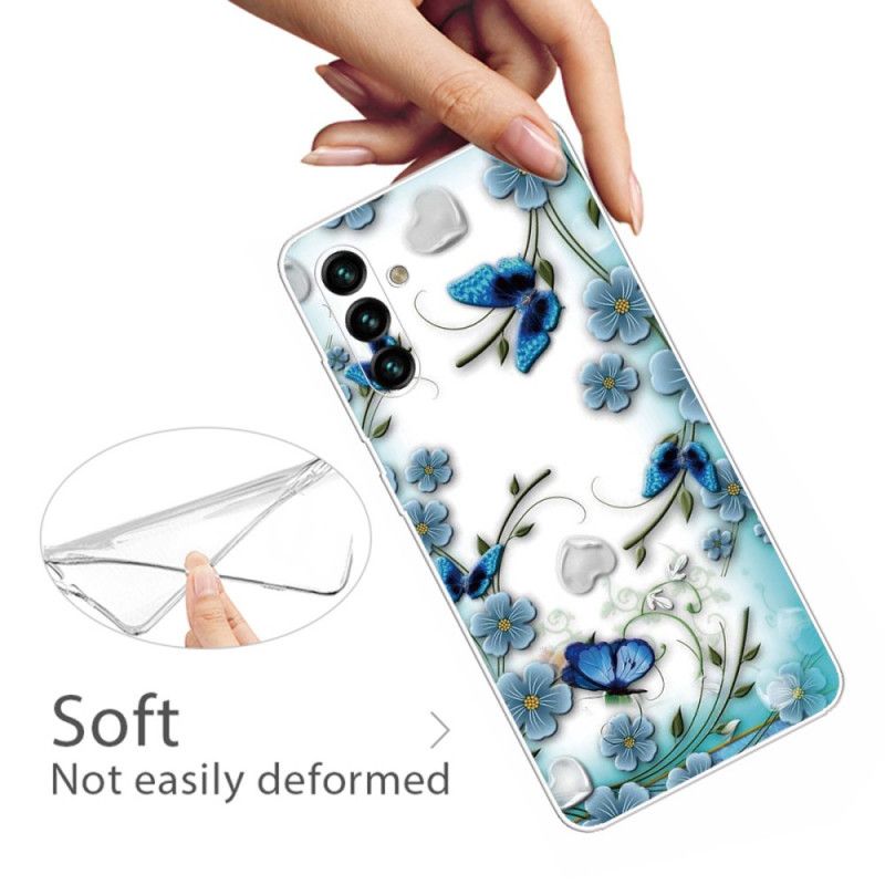 Skal Samsung Galaxy A13 5g Retro Fjärilar Och Blommor