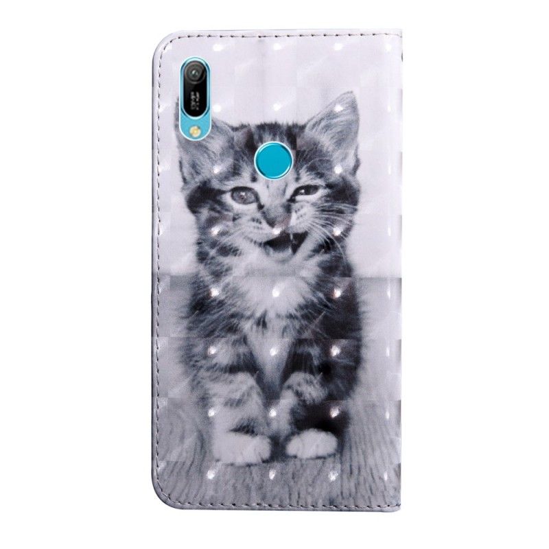 Fodral Huawei Y6 2019 Svartvit Katt