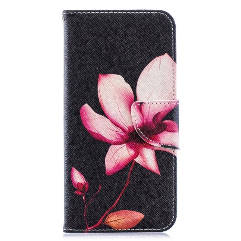 Läderfodral Huawei Y6 2019 Mobilskal Rosa Blomma