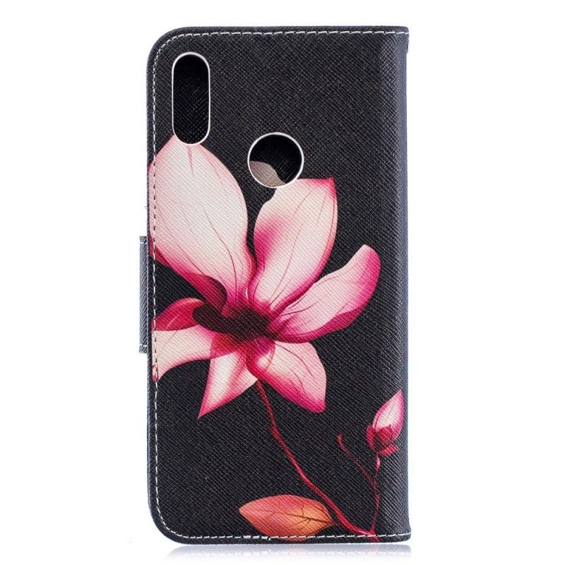 Läderfodral Huawei Y6 2019 Mobilskal Rosa Blomma