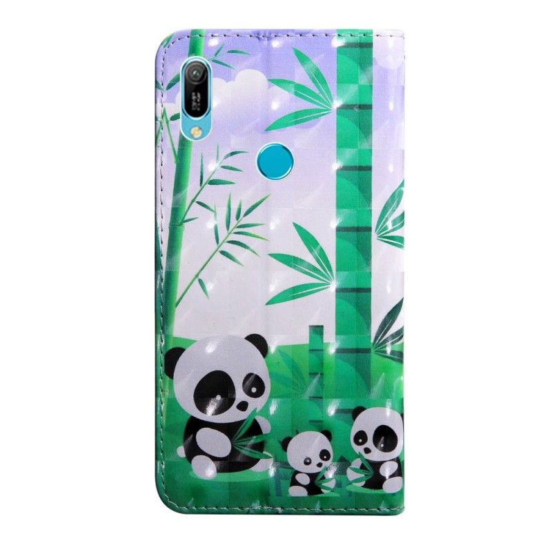 Läderskal Huawei Y6 2019 Pandafamilj