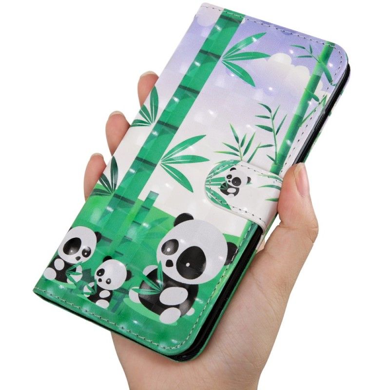 Läderskal Huawei Y6 2019 Pandafamilj